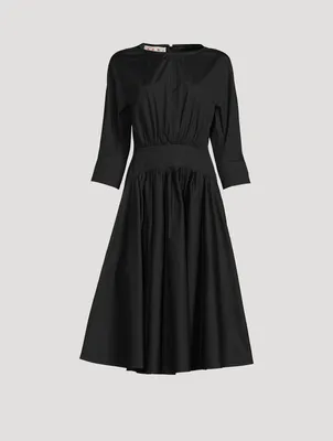 Cotton Poplin Midi Dress