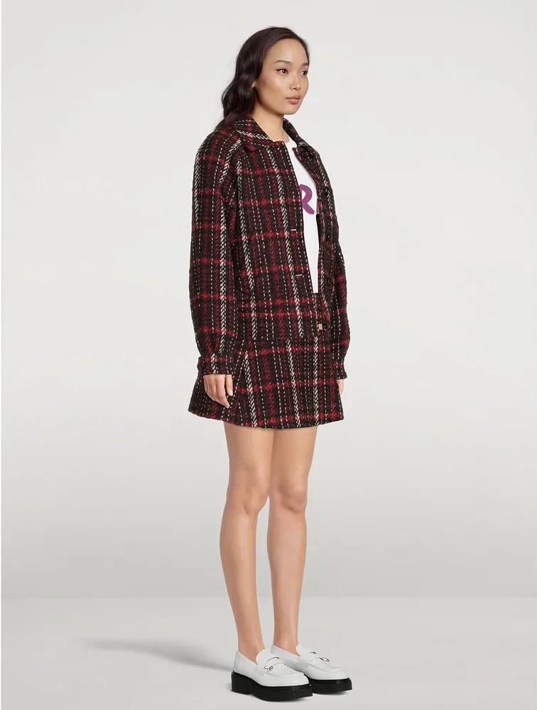 Reversible Checkered Bomber Jacket