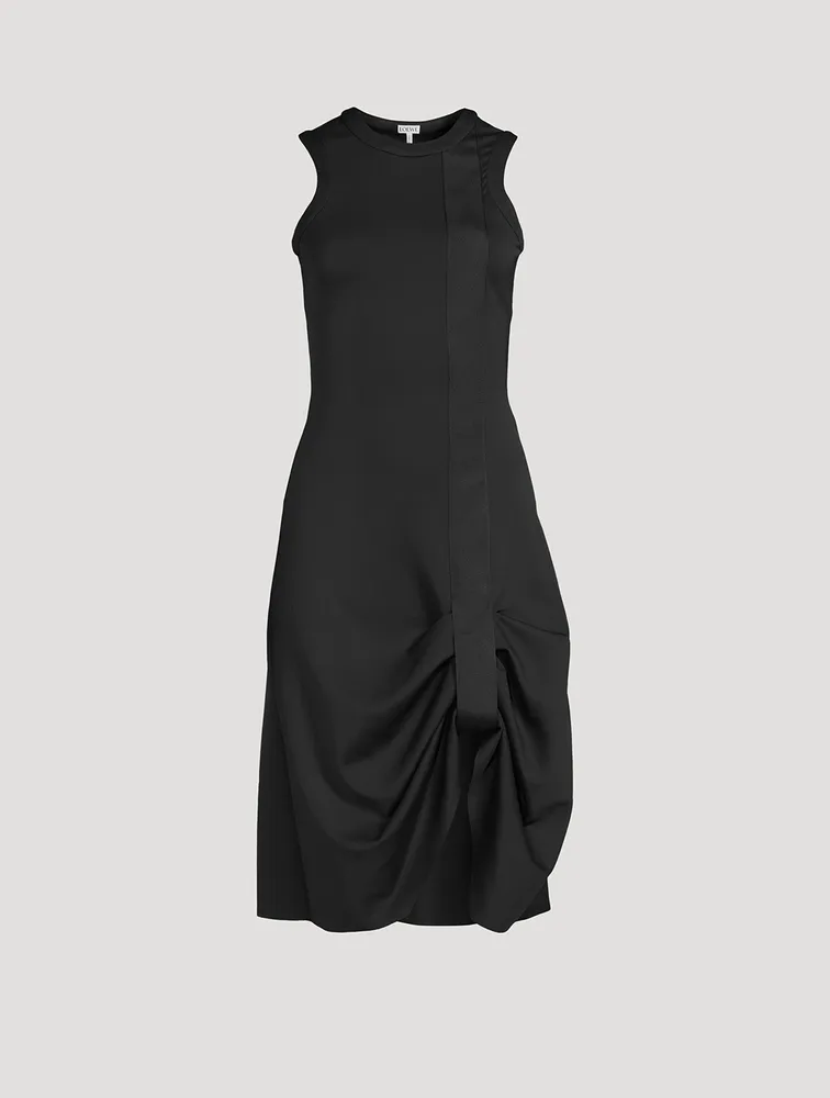 Draped Scuba Jersey Dress