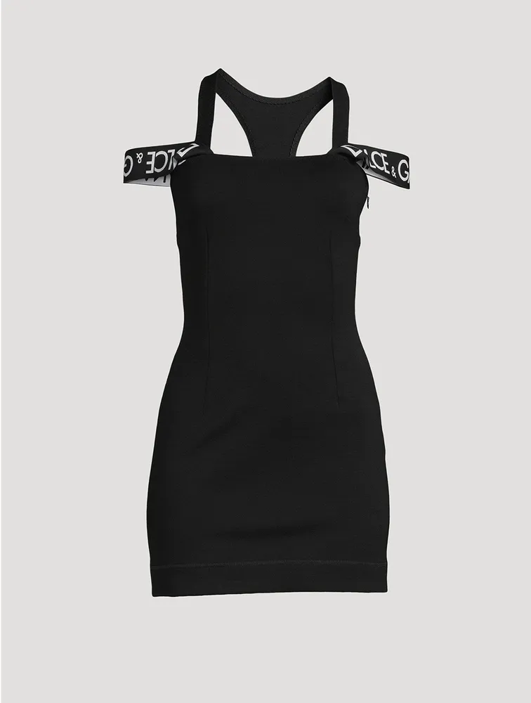 Logo-Band Wool Mini Dress