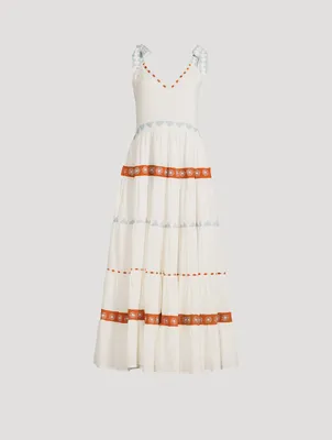 Marieta Printed Organic Cotton Long Dress