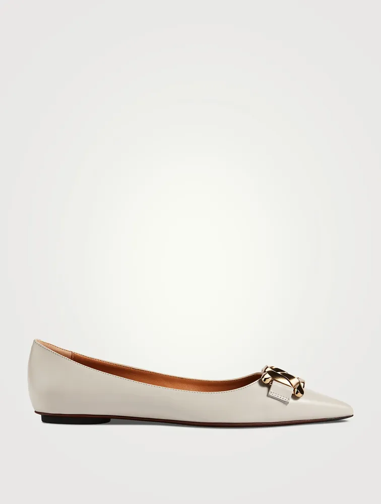 Kate Chain Leather Ballet Flats