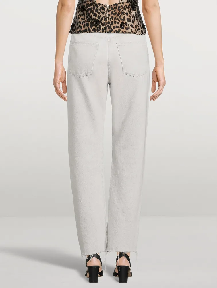 Criss-Cross Straight-Leg Jeans