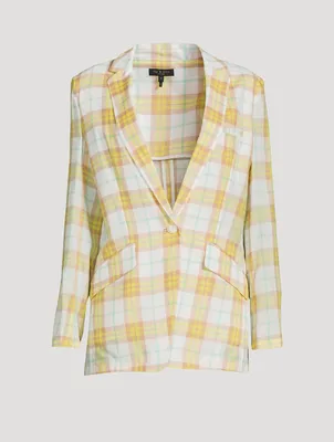 Margot Cotton Blazer Plaid Print