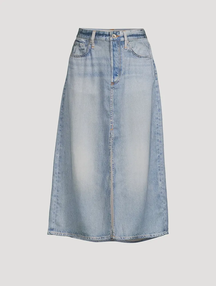 Liquid Miramar Denim Midi Skirt