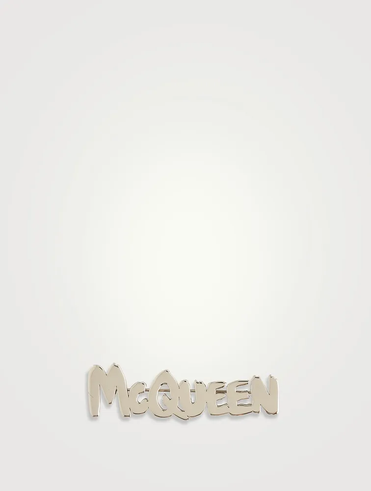 Oversized Graffiti Logo Cut-Out Brooch
