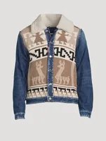Llamas Over Denim Jacket