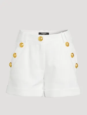 Low-Rise Cotton Pique Shorts