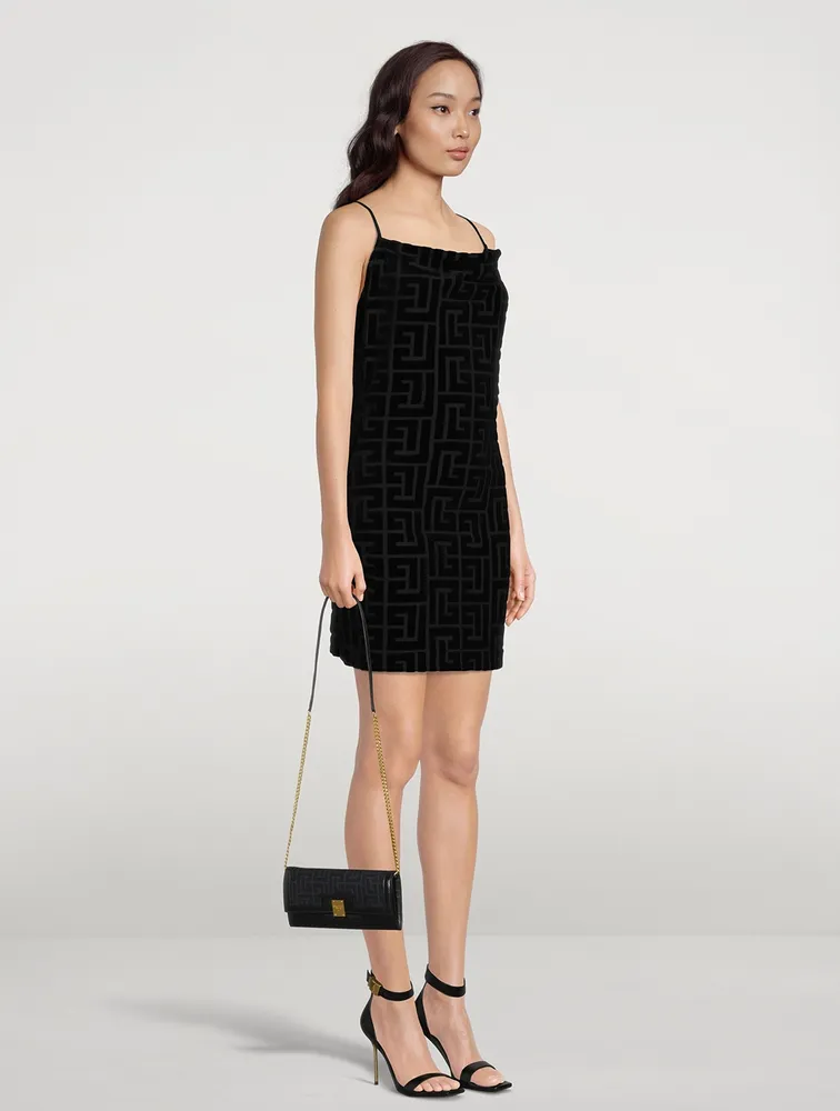 Monogram Velvet Slip Dress