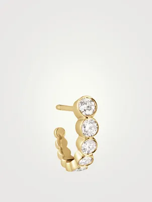Petite Boucle Ensemble 18K Gold Diamond Hoop Earring