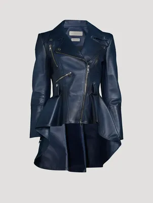Leather Peplum Jacket