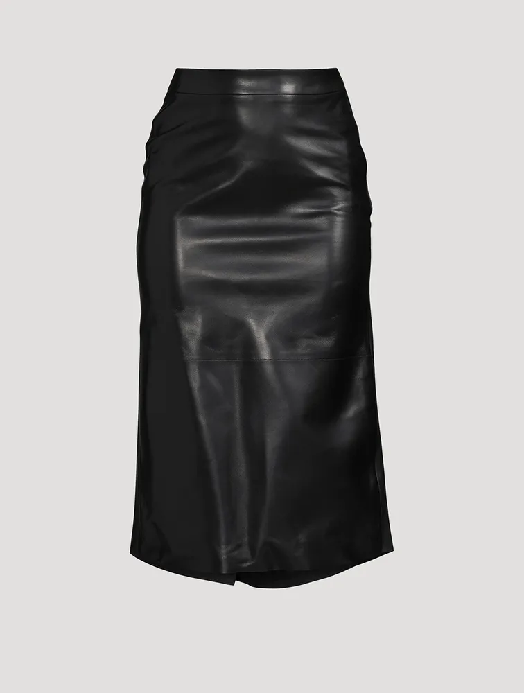 Kickback Leather Midi Skirt