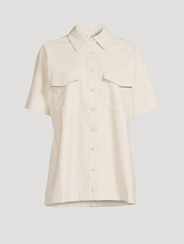 Faux Leather Resort Shirt