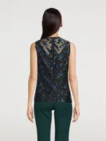 Silk-Blend Tulle Blouse With Embroidery
