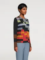 Abstract Intarsia Wool And Silk Sweater