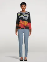 Abstract Intarsia Wool And Silk Sweater