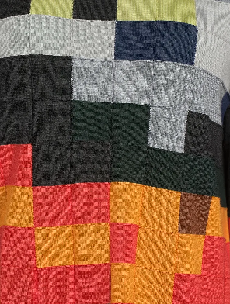 Abstract Intarsia Wool And Silk Sweater