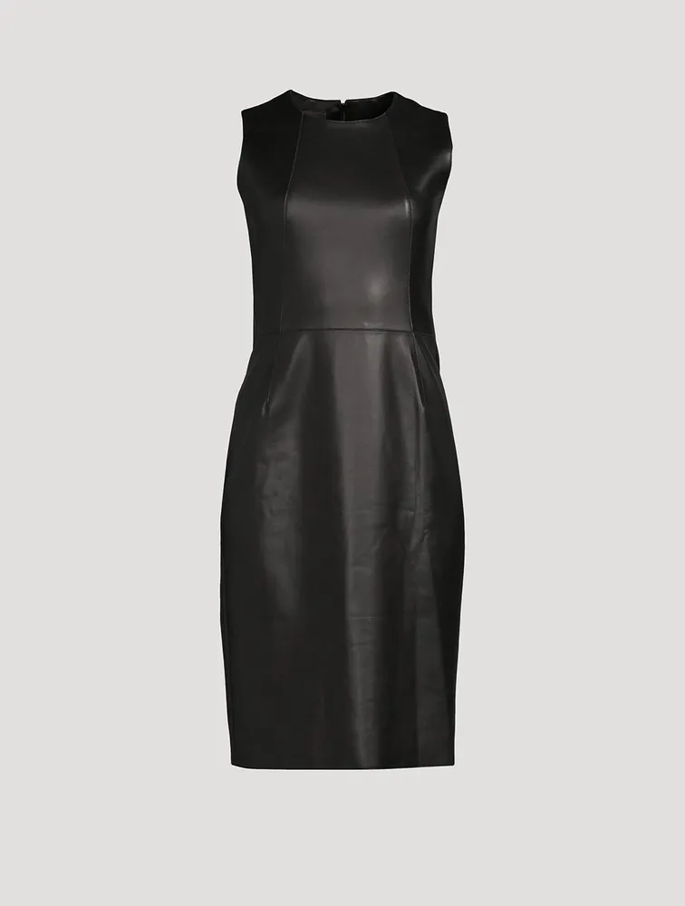 Leather Sleeveless Sheath Dress