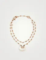 Yu Yi 18K Rose Gold Double Chain Bracelet With Mother-Of-Pearl And Diamonds