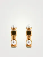 The Traveller's Path Earrings With Pearl And Tourmaline