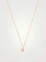14K Gold Hummingbird Necklace With Diamond
