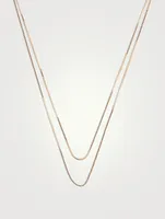 14K Gold Double Strand Chain Necklace