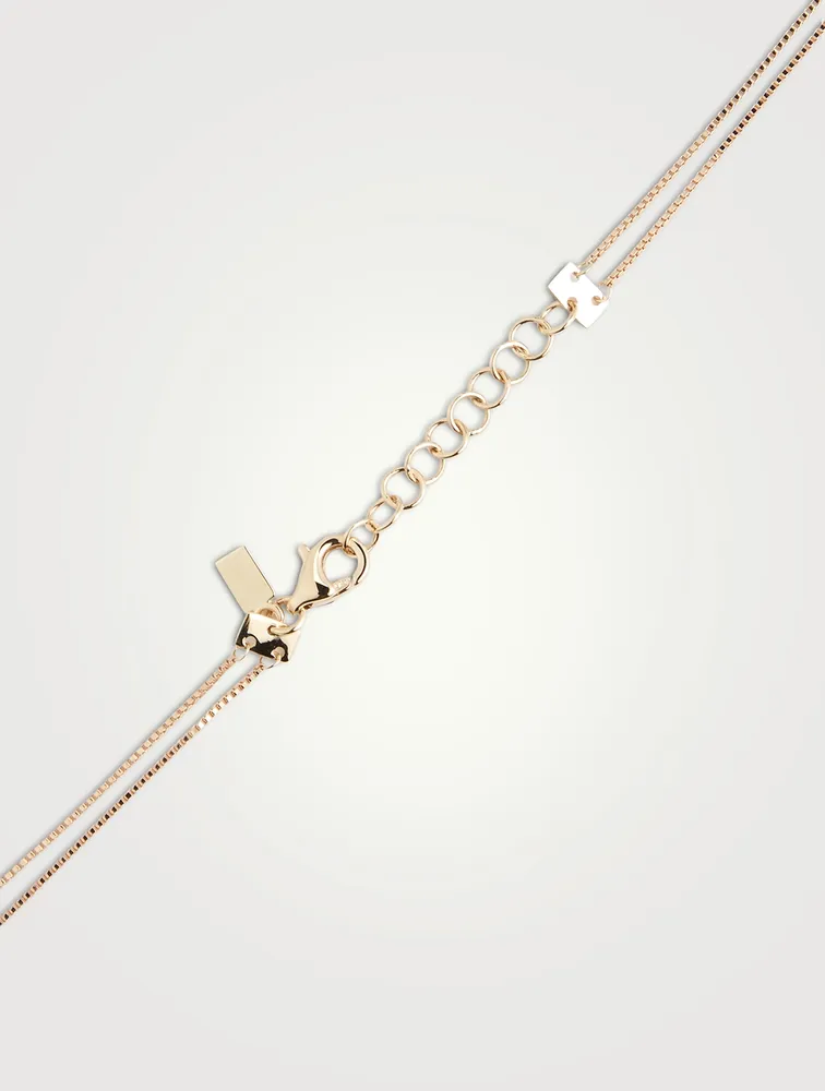 14K Gold Double Strand Chain Necklace