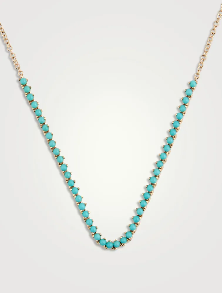 14K Gold Necklace With Turquoise