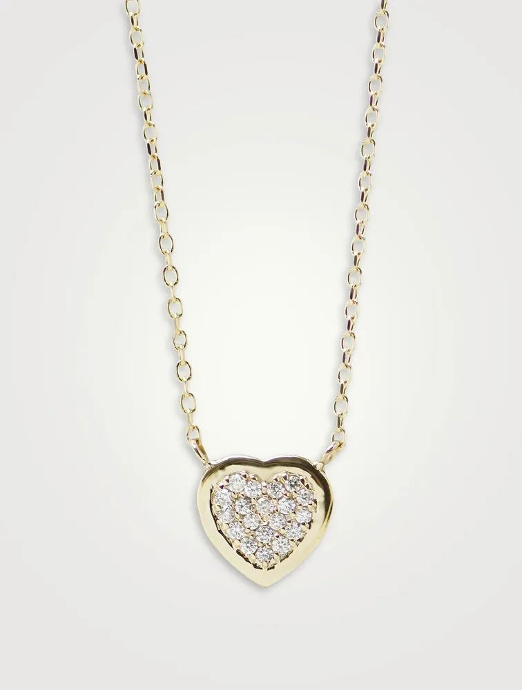 Classique Coeur 14K Gold Necklace With Diamonds