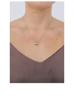 Dew Drop 14K Gold Marine Pendant Necklace With Blue Topaz