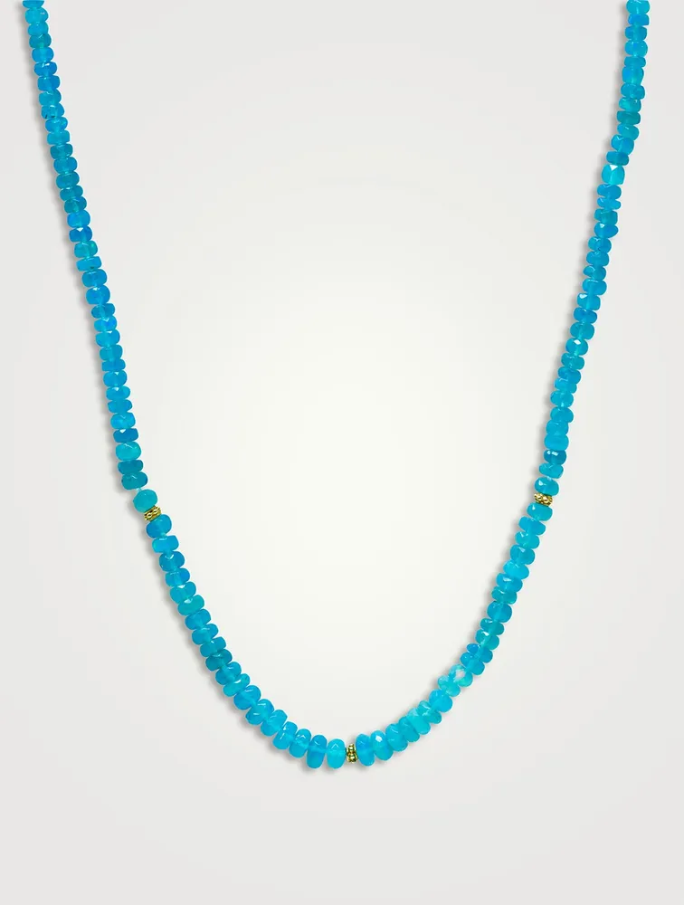 Bohème Faceted Paraiba Opal Rondelle Necklace