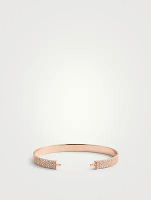 Interchangeable 18K Rose Gold Bangle Bracelet With Diamonds
