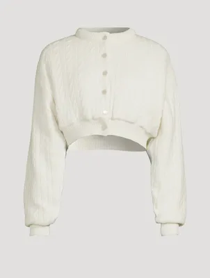 Padded Cropped Cardigan