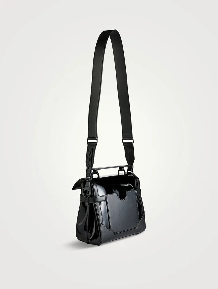 B-Buzz 23 Vinyl And Leather Top Handle Bag