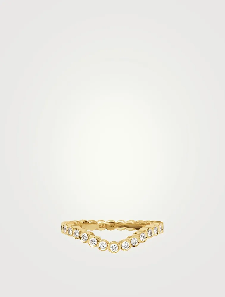 Chère Grace 18K Gold Wedding Band With Diamonds