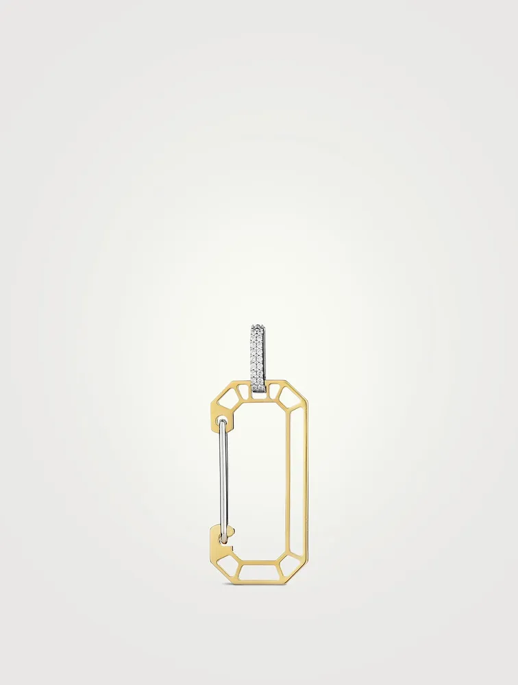 Big Anima Chiara Gold Earring With Diamonds