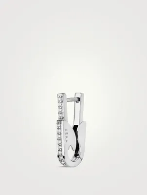 Pin Gold Earring With Diamonds