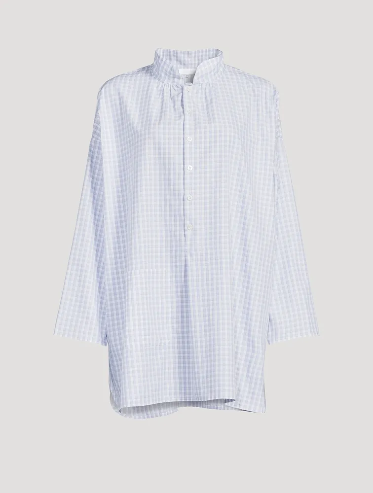 A-Line Tunic Shirt Check Print