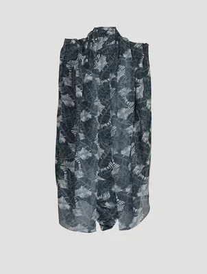 Silk Scarf In Tropical Leaf Print