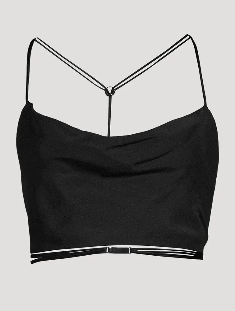 Noda Silk Backless Crop Top