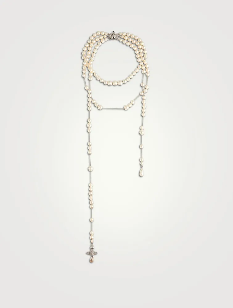 Broken Faux Pearl Necklace