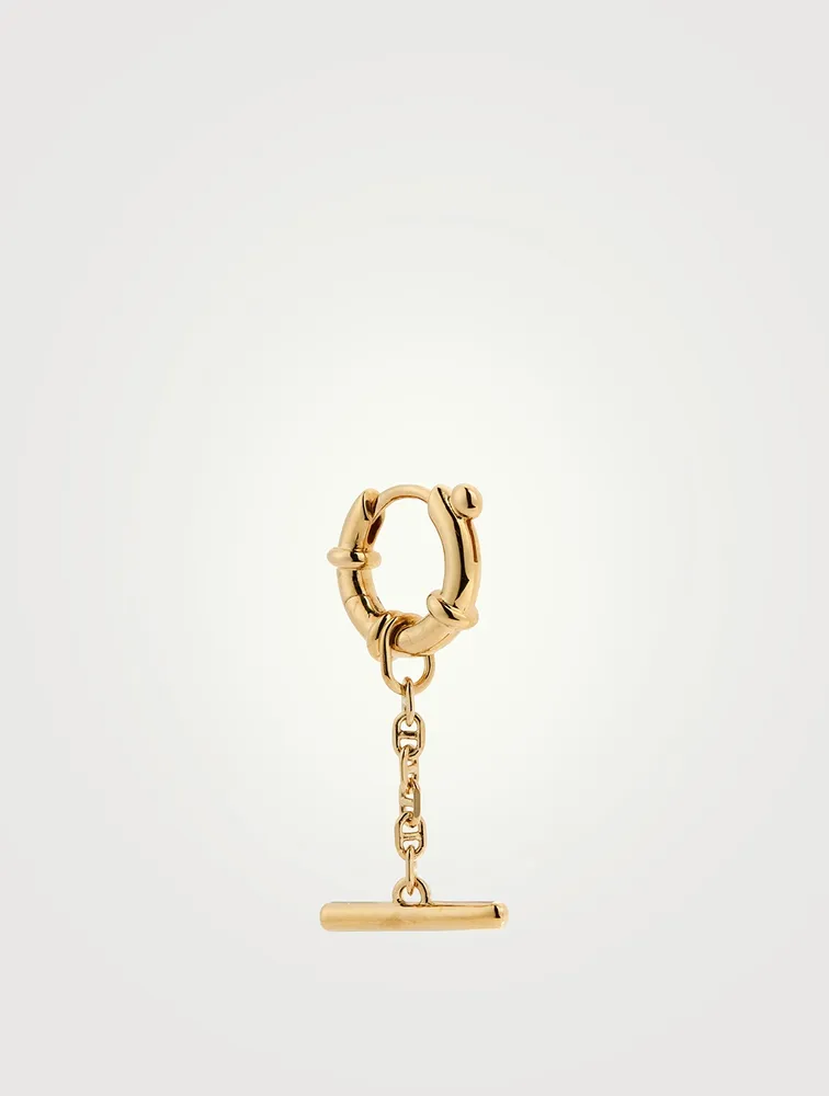Spring Bar Huggie Hoop Earring
