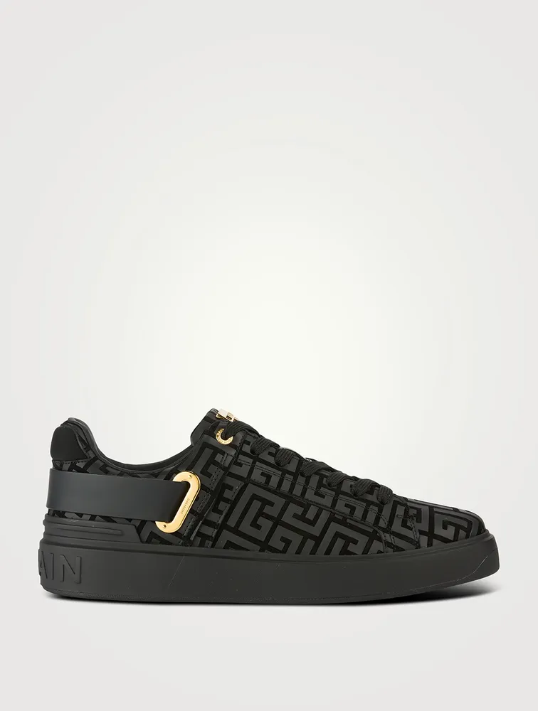 B-Court Leather And Suede Monogram Sneakers