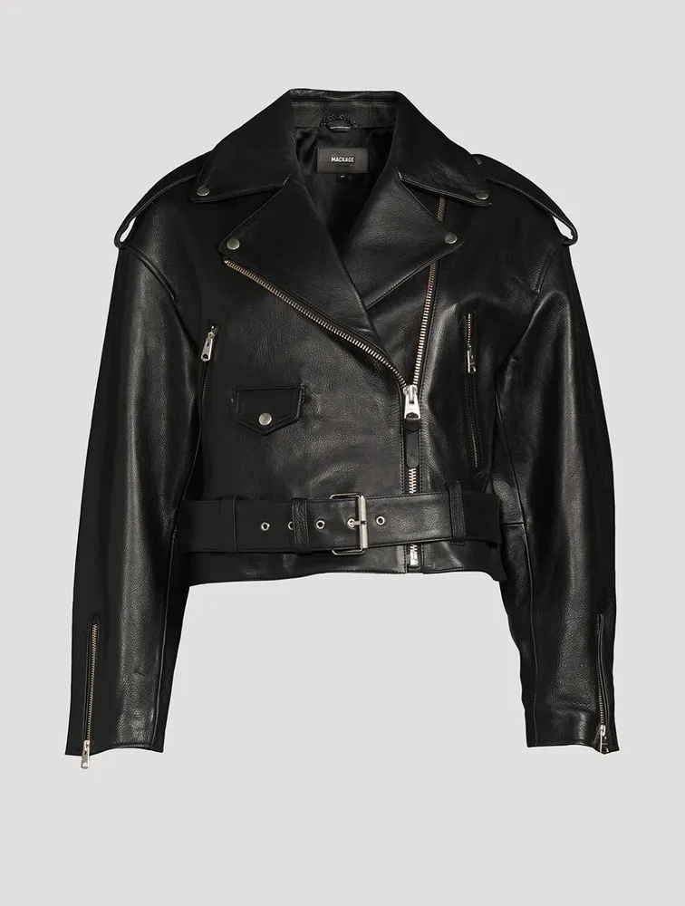 Xenia Cropped Leather Jacket