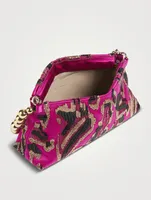 Embellished Satin Shoulder Bag