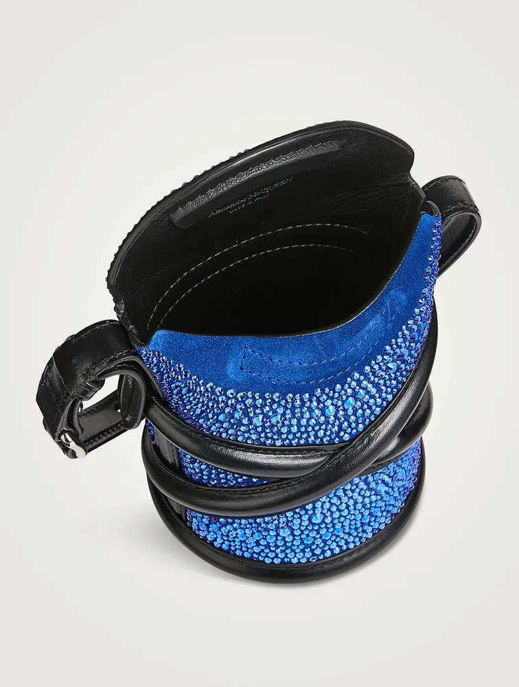 Mini The Curve Crystal-Embellished Leather Bucket Bag