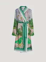 Tennis Club Prive Printed Silk Robe