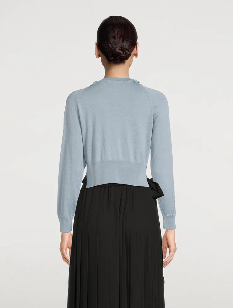 Embellished Wool And Silk Cardigan