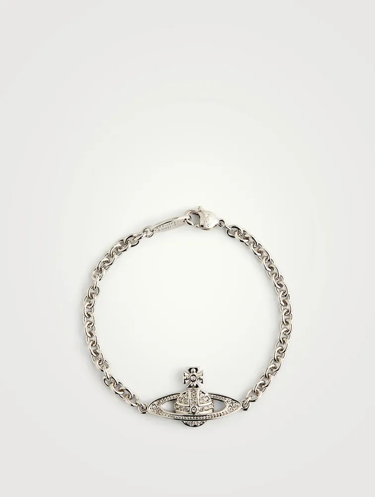 Mini Bas Relief Chain Bracelet With Crystals