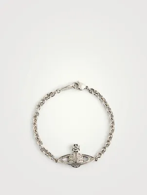 Mini Bas Relief Chain Bracelet With Crystals